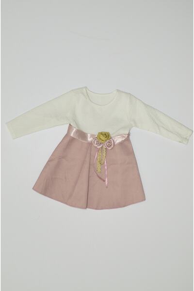 Baby Slon Kids Clup Mevsimlik Uzun Kol Taş Baskılı Elbise