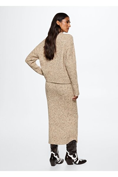 MANGO Woman Fitilli Midi Etek