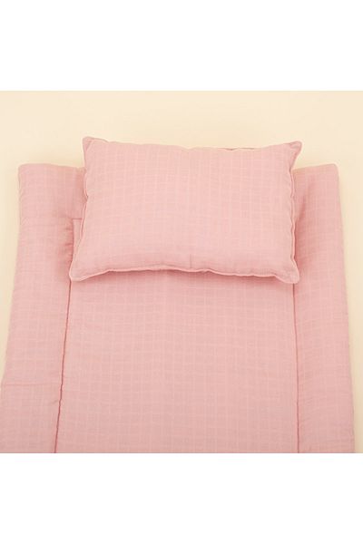 Yunikobaby Diaper Mat and Pillow - Powder Muslin