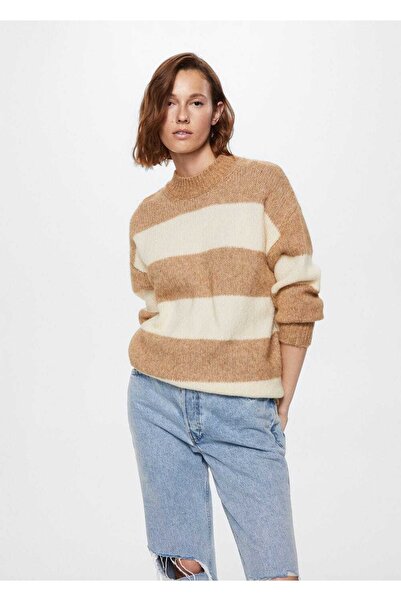 MANGO Woman Oversize Striped Sweater