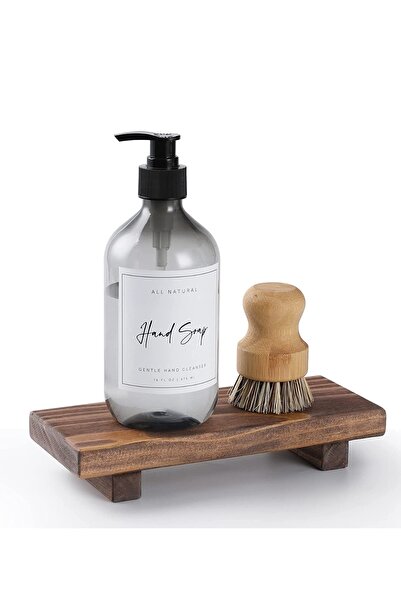 Alyones Wooden Pedestal Soap Dish Wooden Riser For Bathroom Kitchen Decor Soap Tray Candle Plant Holder