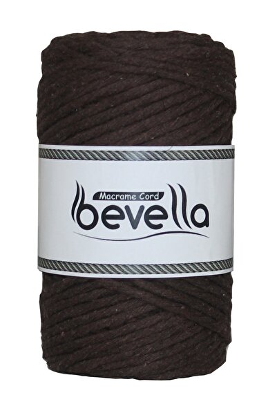 Bevella Macrame Cord Σκάνδαλο Μακραμέ 3 mm Σκάνδαλο Βαμβακερό Bitter Coffee