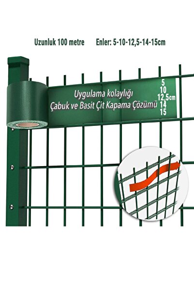 BlueFox Pankor Panel Çit Yeşil Pvc Koruma Bantları 100 Metre 5cm