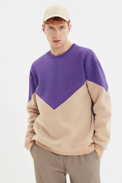 Trendyol Collection Μωβ μπλούζα φλις κομμένο - κανονική εφαρμογή TMNAW21sw1162
