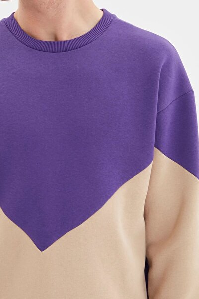 Trendyol Collection Purple Fleece Cut SWeatshirt - Regular Fit TMNAW21sw1162