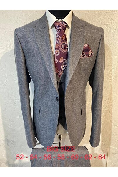 Tempee Dar Kesim Yelekli Takım Elbise (yaka Süsü Ve Kravat Hediyeli)