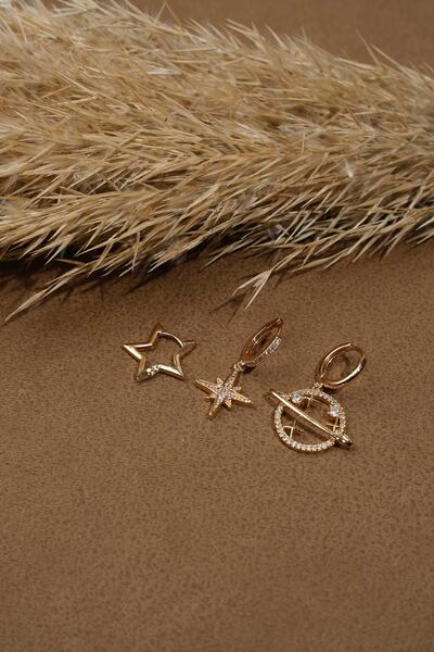 Richard Jewell Çelik Renk Atmaz Garantli Faturalı Küpe