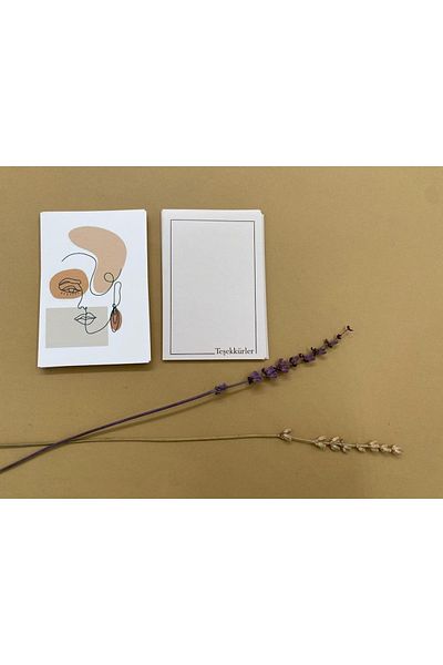 carton box Face Patterned Thank You Card 100 Pieces