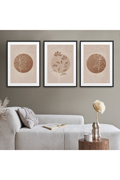 HOMEPACK Crni laminirani uokviren set slika od 3 dela Hpn125