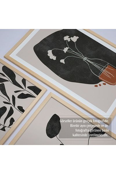 HOMEPACK Комплект за рисуване от 3 части с рамка от естествено дърво Hpn129