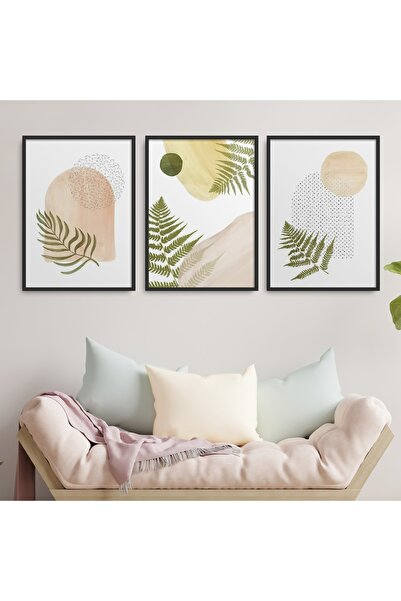 HOMEPACK Crni laminirani uokviren set slika od 3 dela Hpn130