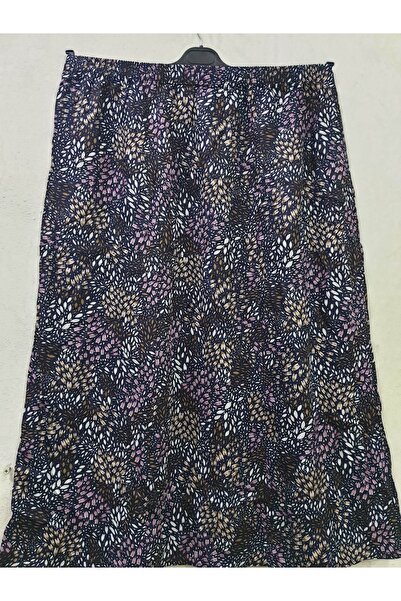 sercan konfeksiyon Kadın Basma Etek Beli Lastikli Viskon Kumaş