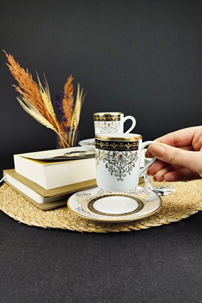 Digithome Lombardino Alara 6-Piece Porcelain Coffee Cup Set Gilded – Atn80 3061 C320.004