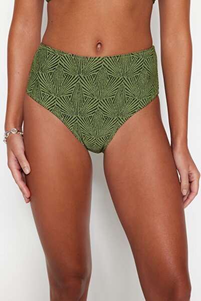 Trendyol Collection Πράσινο Glitter ψηλόμεσο κανονικό κάτω μέρος μπικίνι ποδιών TBESS23BA00241