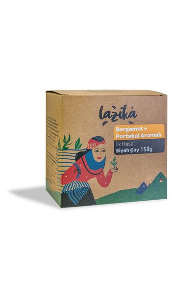 LAZİKA First Harvest Black Tea & Orange and Bergamot 150gr, Clear, Just Top Leaves