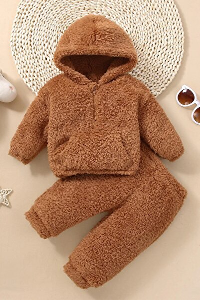 ipek atlas Kız Erkek Bebek Ve Çocuk Peluş Pofuduk Ikili Takım