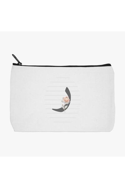 Siyer Yayınları حامل أقلام من القماش مطبوع عليه حروف عربية مخططة، حقيبة مكياج