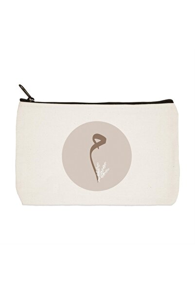 Siyer Yayınları حامل قلم قماش مطبوع عليه حرف Mim العربي، حقيبة مكياج