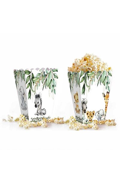 Trend Hediye Sepeti 8 عبوات من علبة الذرة ذات طابع سفاري، حيوانات صغيرة، حيوانات لطيفة