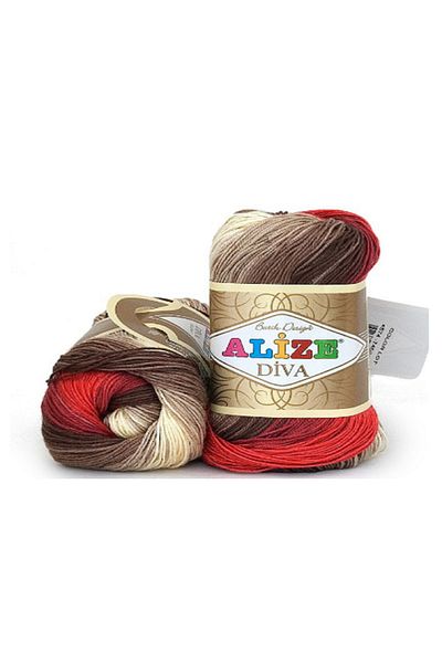 Alize Diva Batik Red Brown 5 Pieces Color: 4574