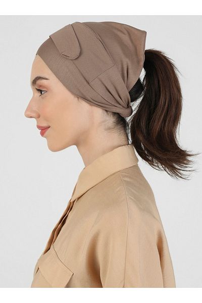 Ecardin Dark Mink St 046 - Large Tie-Up Band Bonnet