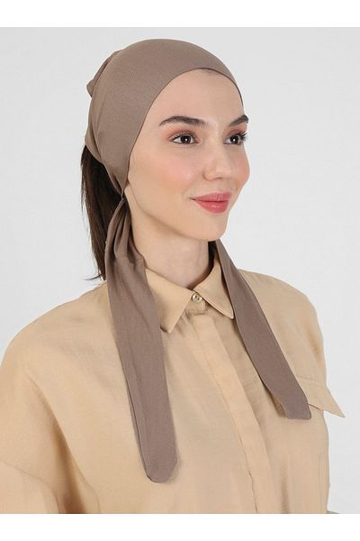 Ecardin Dark Mink St 046 - Large Tie-Up Band Bonnet