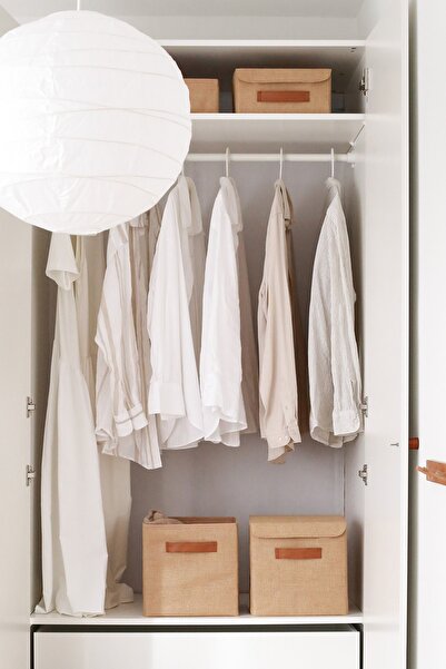 REKHOME Jute Closet Children's Room Toy Organizer Folding Storage Box Organizer 28x28x28