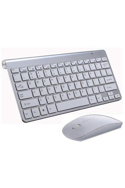 Microcase 2.4 Ghz Wireless Kablosuz Slim Klavye Ve Mouse Seti + Türkçe Klavye Etiketi - Al27701 Gümüş