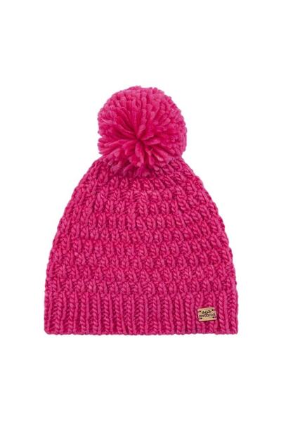 Nordbron Mell Fuşya Coral Kalın Örgülü Çocuk Bere