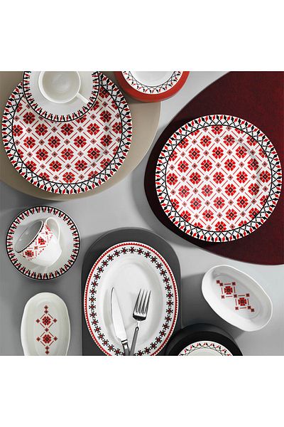 Kütahya Porselen 12250 Bone Kalipso 28 Piece Breakfast Set