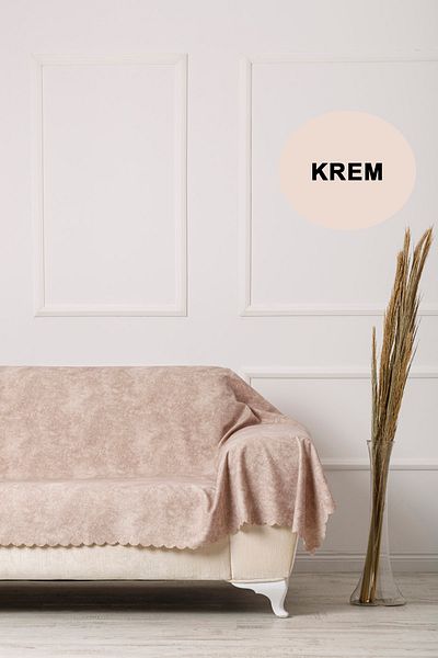 VELERDE HOME Κάλυμμα Vessel Cream King Size Κάλυμμα καναπέ-κρεβάτι διπλής όψης Σάλι καναπέ-κρεβάτι