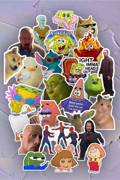 Namgo مجموعة ملصقات للكمبيوتر المحمول والكمبيوتر المحمول مكونة من 25 قطعة من Meme Visual