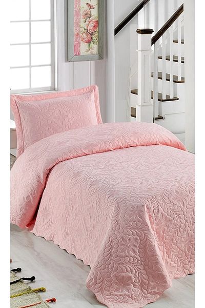Örtüm Ivy Powder Single Microfiber Quilted Bedspread
