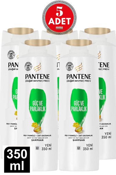 Pantene 5 Natural Synthesis Strength and Shine Shampoo - 350 Ml