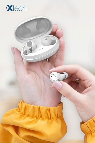 İXTECH Ios Android Uyumlu  Bluetooth Kulaklık Beyaz