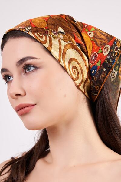 Nomads Felt 100% Silk Scarf Bandana| Gustav Klimt Tree Of Life