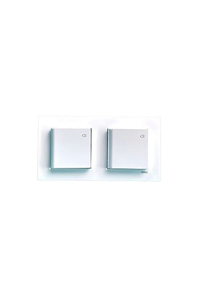 VİRALİGHTİNG Viko Karre White Double Set Covered Child Proof Socket + Covered Child Proof Socket
