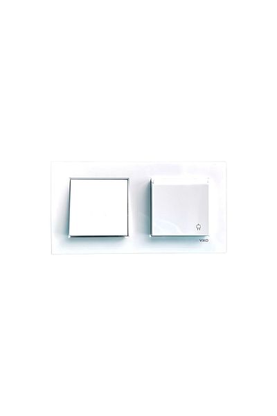 VİRALİGHTİNG Viko Karre White Double Set Switch + Child Proof Socket with Cover