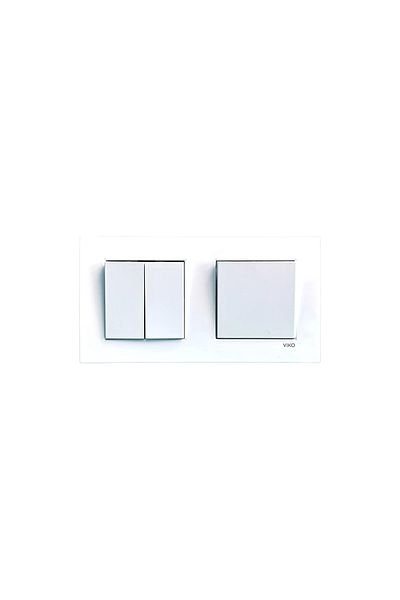 VİRALİGHTİNG Viko Karre White Double Set Switch + Commutator Switch