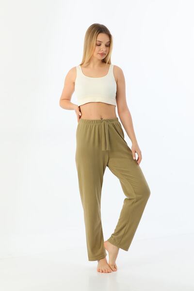 Arvin Pijama Women's Green Solid Color Thermal Pajama Bottoms