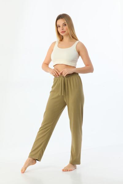 Arvin Pijama Women's Green Solid Color Thermal Pajama Bottoms