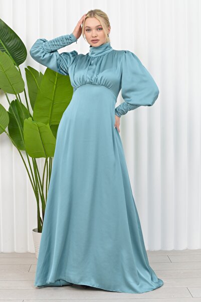 poplinmoda Drapeli Saten Abiye