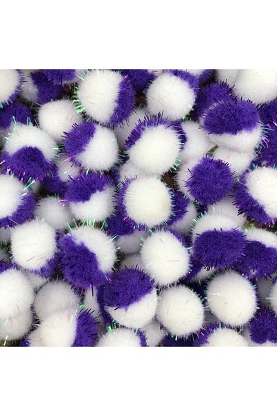 Yumuşakkeçe Glitter Purple Pompom Glitter Plush Pompom 2 Cm