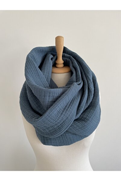 LeBohas Petrol Blue Muslin Shawl