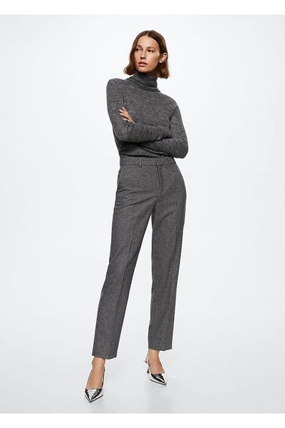 MANGO Woman Slim Fit Wool Trousers