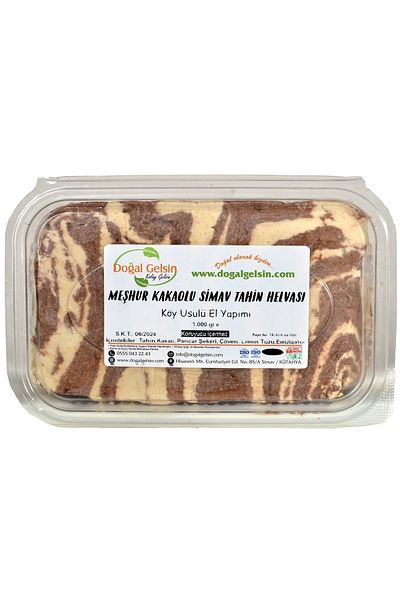 Doğal Olarak Simav'dan Doğal Gelsin Kolay Gelsin 1,000 Gr Famous Simav Tahini Halva with Cocoa