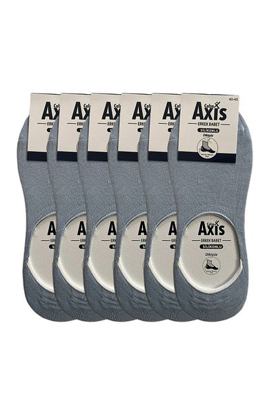 Axis 6 чифта мъжки безшевни силиконови неплъзгащи се невидими тюркоазени балерини