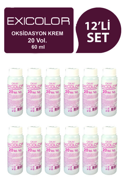 Exicolor Oksidasyon Kremi %6 20 Vol  60 ml 12'li Set