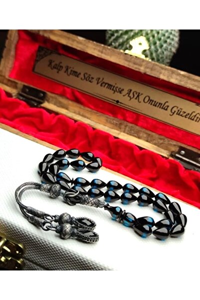 KehribarSanat Gözyasi Modelı Sıkma Ateş Kehrıbar Tesbih 1000 Ayar Gümüş Püskü...