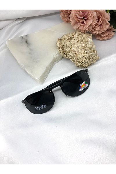 Di Caprio Yuka Damla Polarized Black Men's Sunglasses